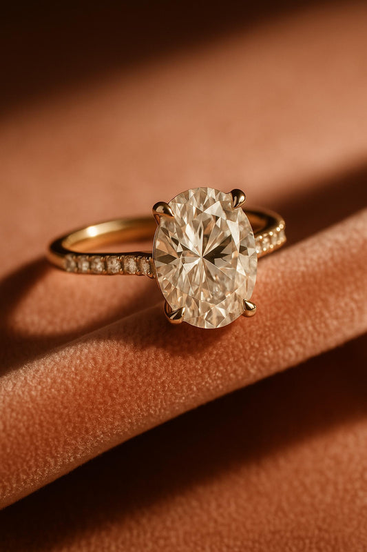 Allyanna Gifts - Women's Oval Pave Moissanite Ring