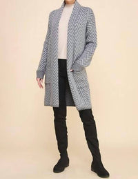 Allie Rose - Heathered Chevron Shawl Cardigan