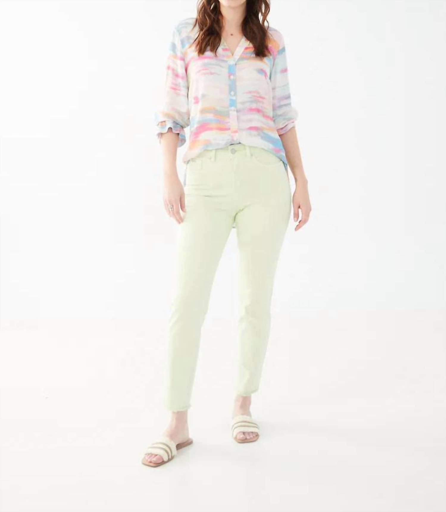 Fdj - Starla Slit Detail Three Quarter Sleeve Crepe Shirt