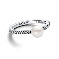 Pandora - Women's Freshwater Cultured Pearl & Pavé Ring