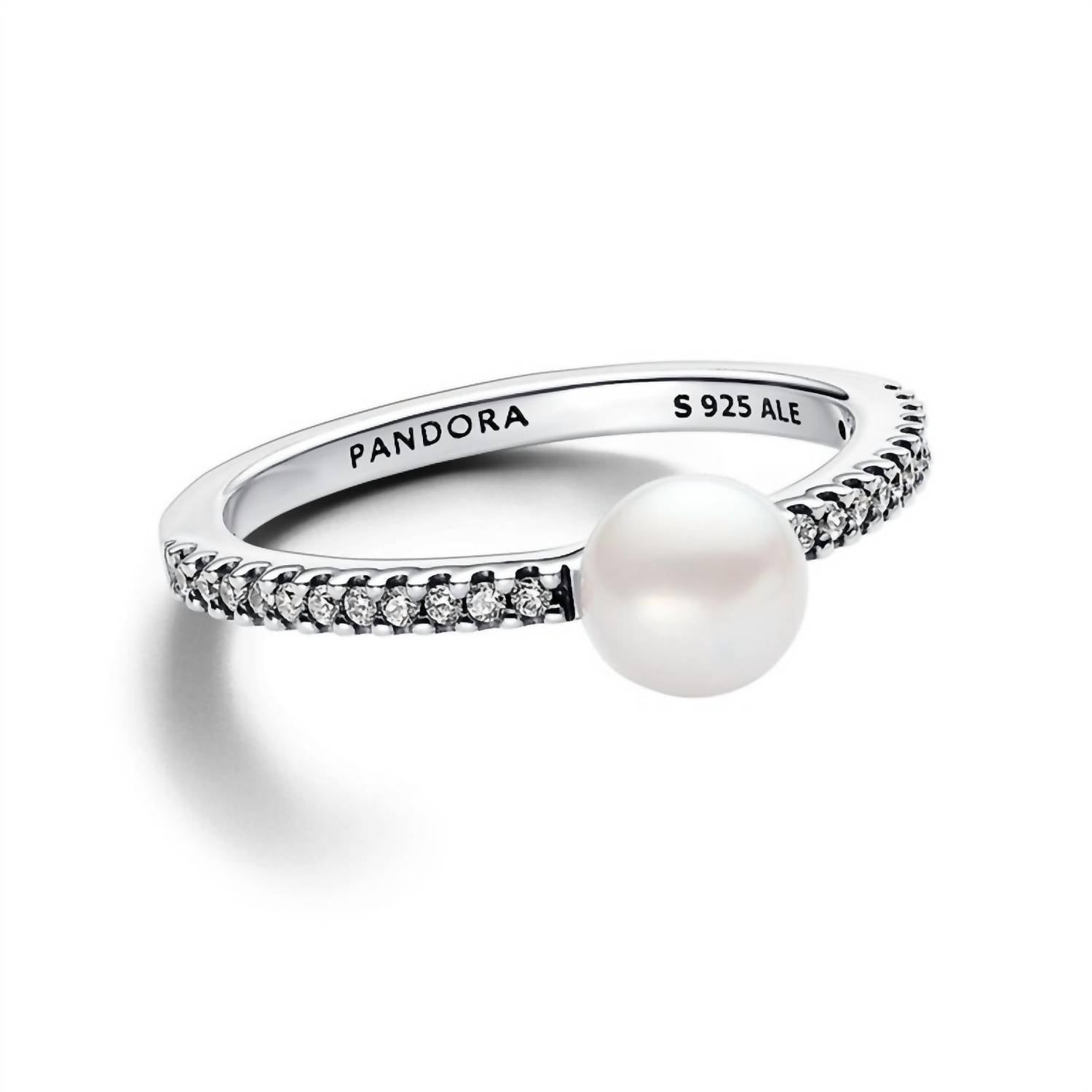 Pandora - Women's Freshwater Cultured Pearl & Pavé Ring