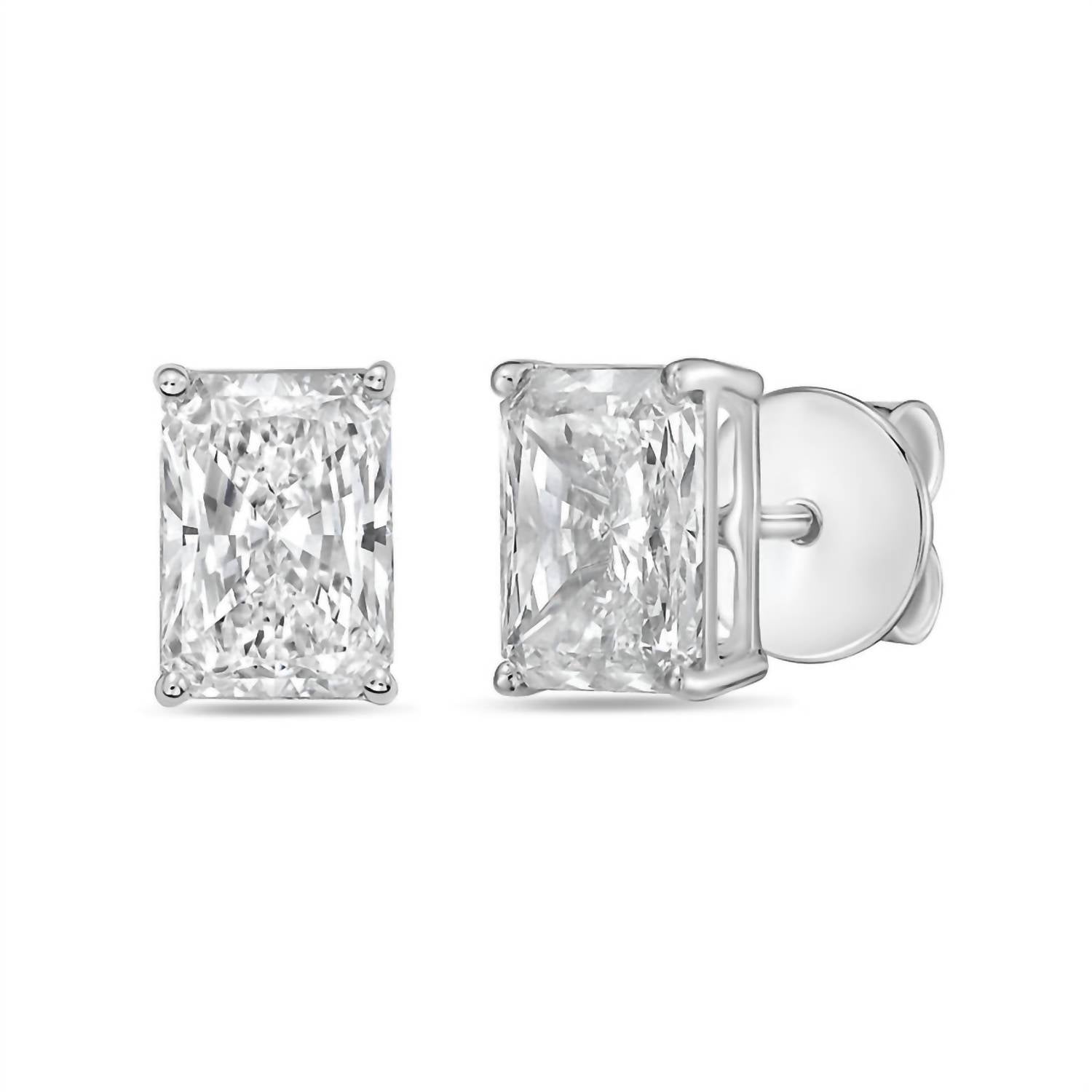 Diana M Jewels - Women's Radiant Lab-grown Diamond Stud Earrings (8.00 Tcw) - Elegant Plus
