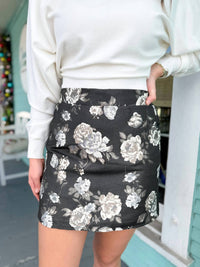 Thml - SHIMMERY FLORAL PRINT MINI SKIRT