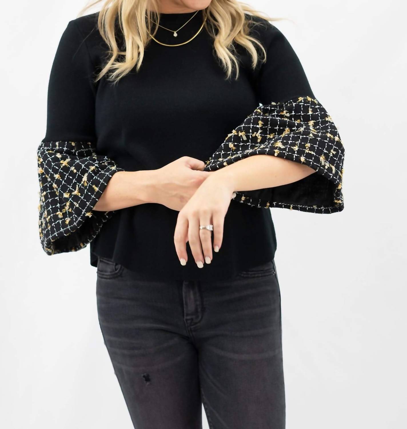 Thml - Tweed Angel Sleeve Top