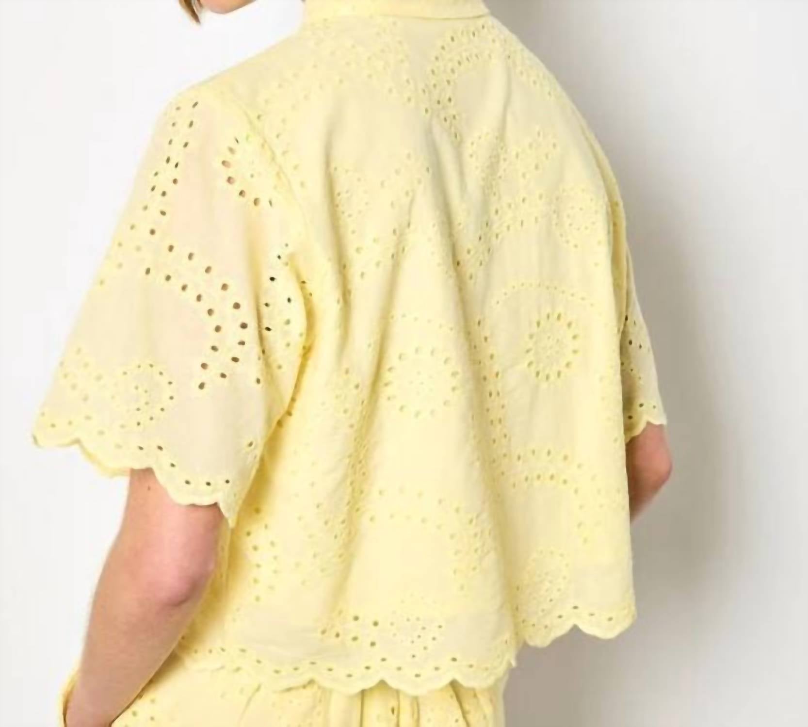 Apricot - Scallop Edge Button Down Shirt