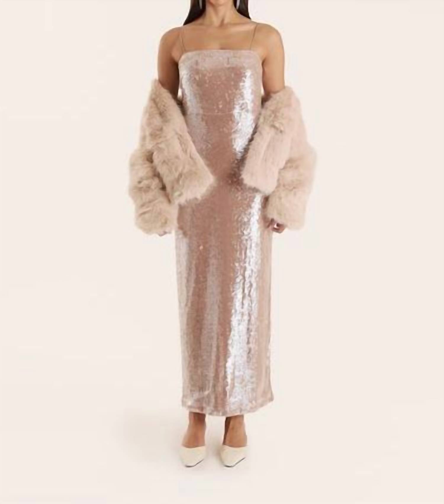4th & Reckless Norma Sequin Maxi Dress in gold - women's dress