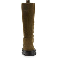 Farm Rio - Women's Embroidered Suede Tall Knee High Lug Sole Boots