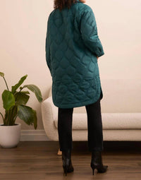 Tribal - Long Quilted Button-up Jacket With Pockets