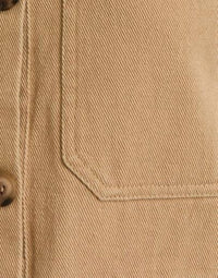 GILLI Peyton Ruffle Detail Jean Vest in taupe denim - women's jacket - view 6