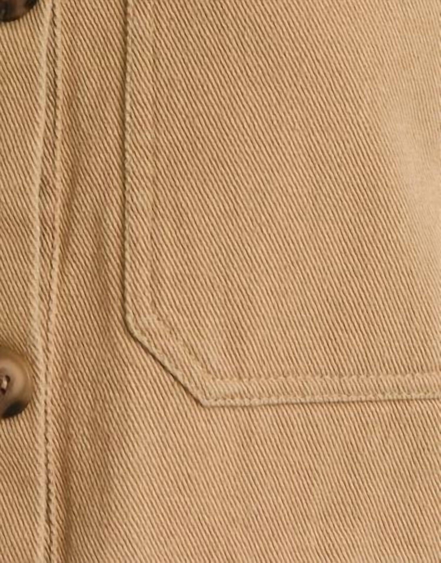 GILLI Peyton Ruffle Detail Jean Vest in taupe denim - women's jacket - view 6