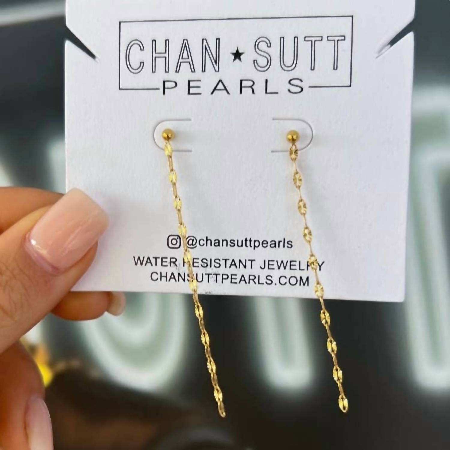 Chansuttpearls - Women's The Dainty Chain Drop Earrings