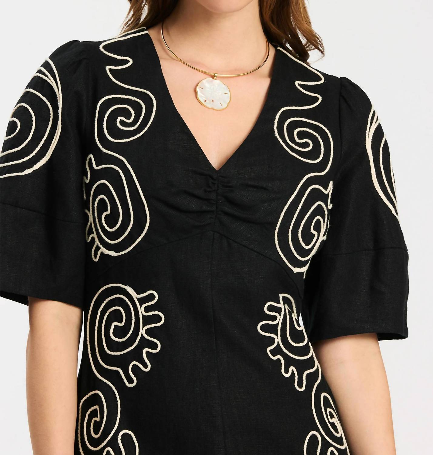 Tyler Boe - Posie Linen Embroidered Midi Dress