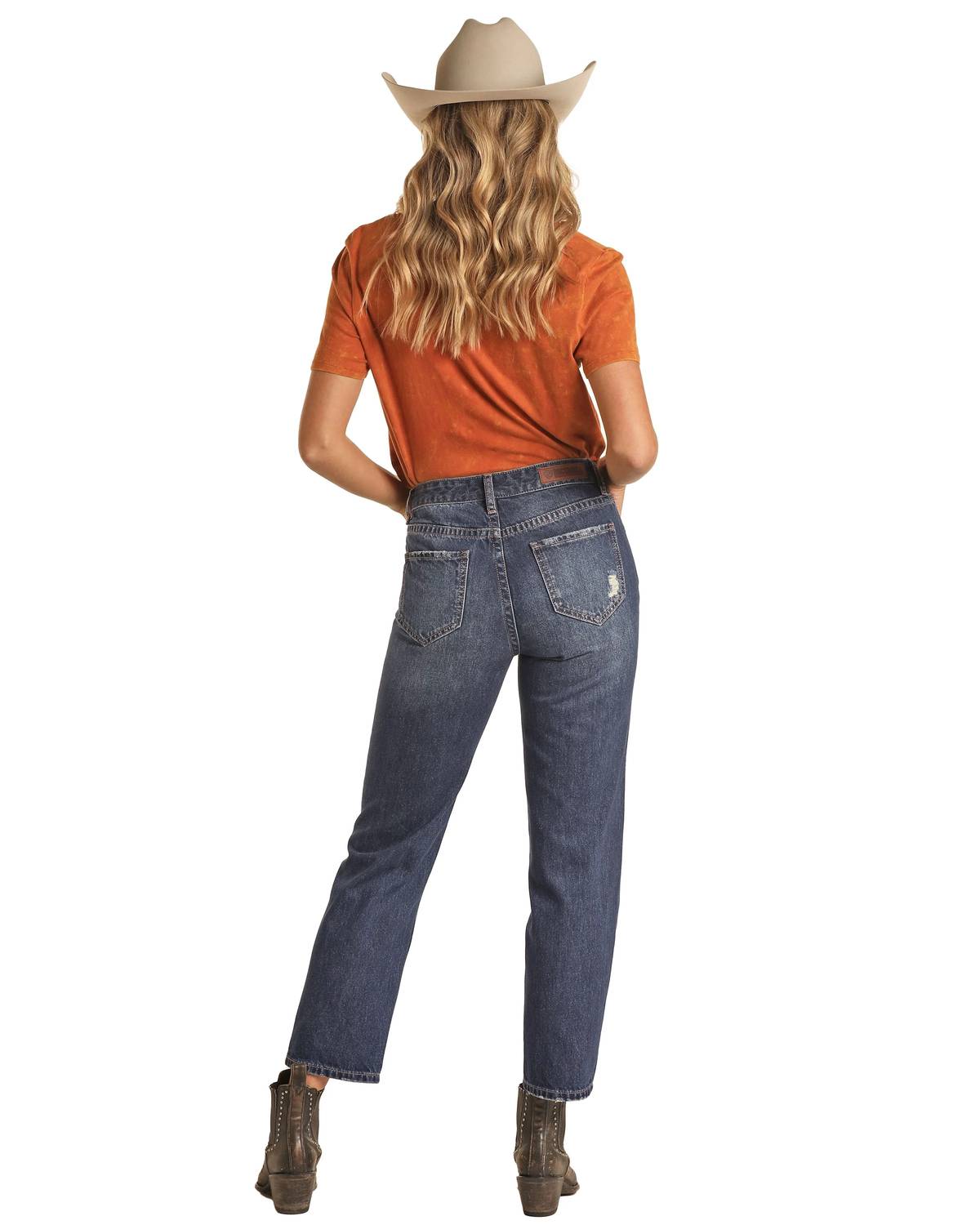Rock & Roll Denim - Straight Cropped High-rise Distressed Jean