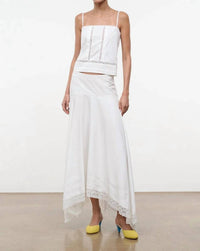 Staud - Ainsley Lace Trim Maxi Skirt