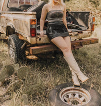 2Flyco - Round Up Fringed Vegan Leather Western Skort