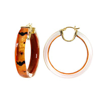 Gold & Honey - Women's Bats And Spiders Illusion Lucite Hoops