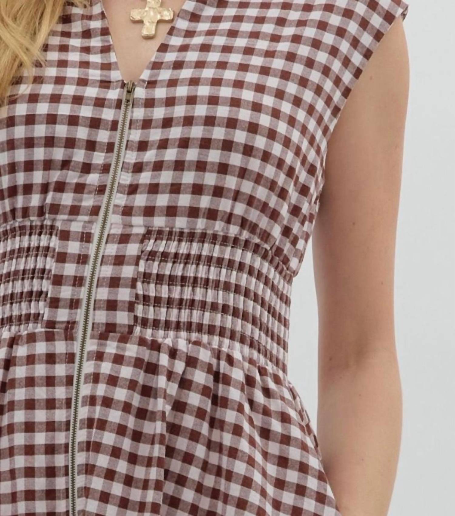 Entro - Ginger Gingham Midi Dress