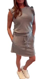 Hem & Thread - Ruffle Short Sleeve Sweatshirt Top