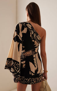 Johanna Ortiz - Pre-loved Forest One Shoulder Silk Mini Dress
