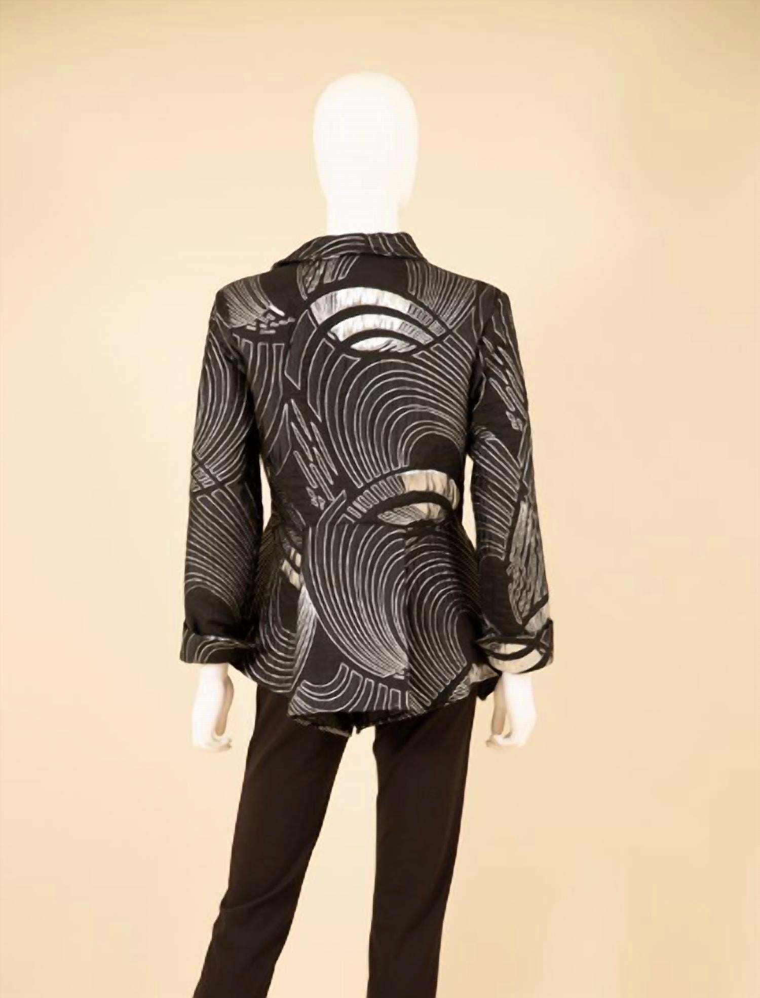 Samuel Dong - 3D brocade jacket black/silver