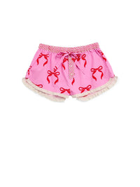 Shiraleah Bow Boxer Shorts in pink 1 - women's shorts - alternate view