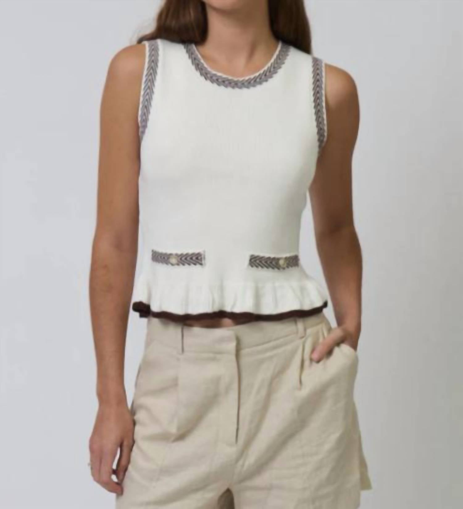 Central Park West - Chloe Ruffle Hem Shell Top