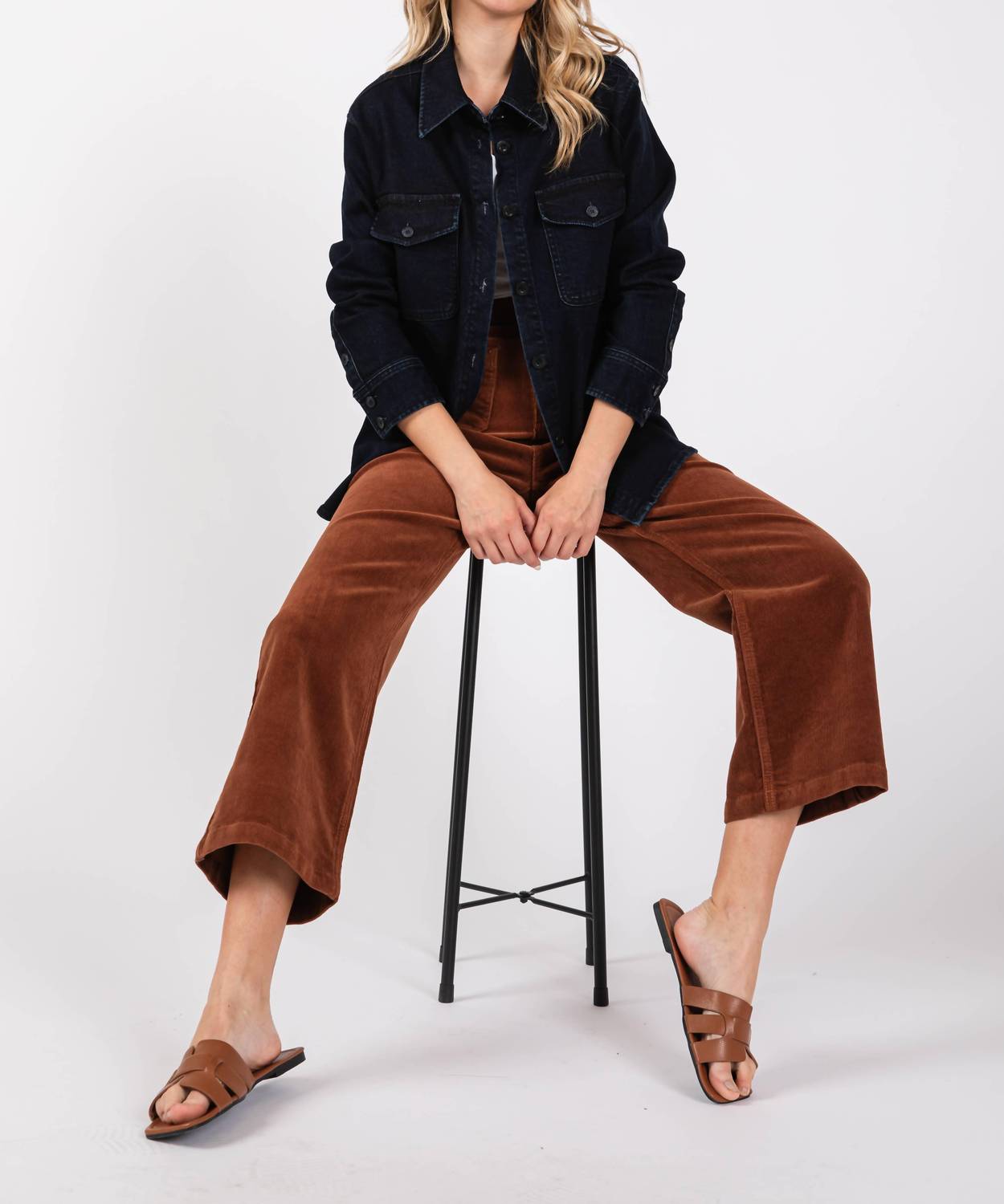 Letter to Juliet Oversized Denim Jacket in indigo - women's jacket - alternate view