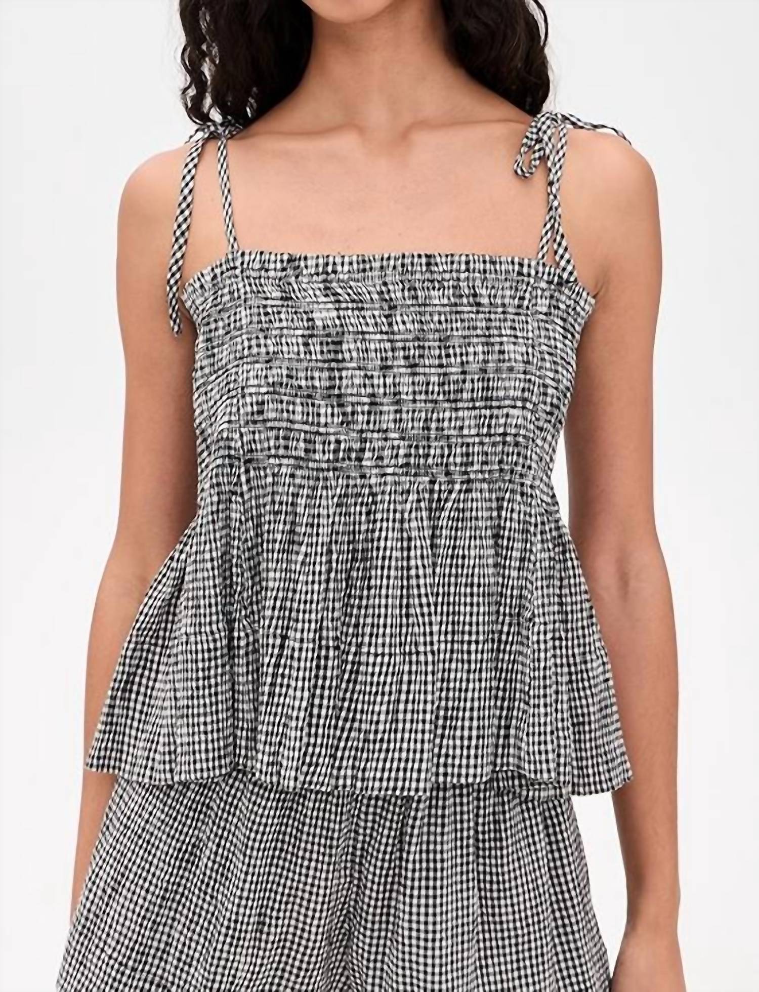 The Great. - Tide Smocked Top