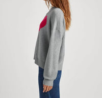 Splendid Layton Love Sweater in grey - women's sweater - alternate view