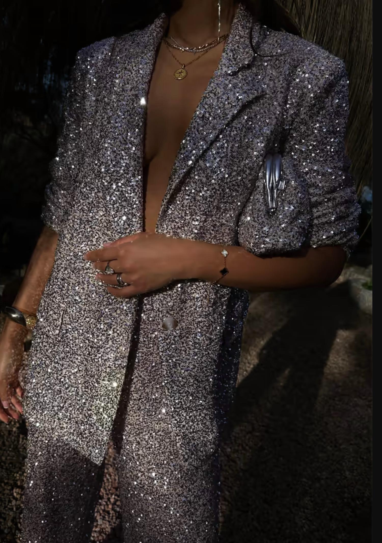 Never Fully Dressed - Sophisticated Sequins Blazer