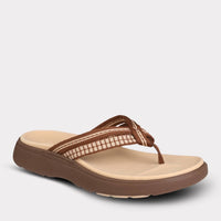 Mykos Women's Nami Thong Sandal in chocolate - women's sandal - detail view