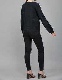 Fate - Rhinestone Bow Sequin Cardigan Sweater