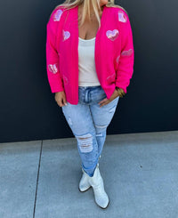 Blakeley - Be Mine Sequin Heart Cardigans