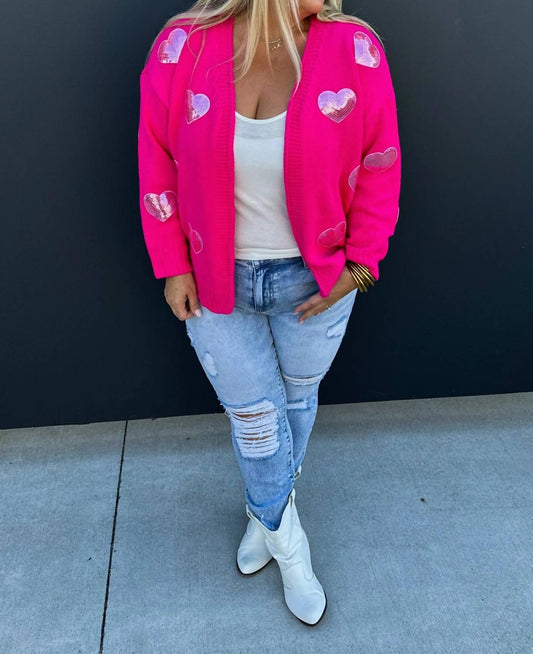 Blakeley - Be Mine Sequin Heart Cardigans