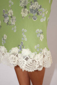 Bailey Rose - Fawn Floral Lace Trim Midi Skirt