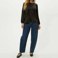 Michael Stars Lali Crew Neck Blouse in black - women's blouse - view 4