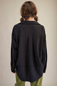 Easel - Floral Printed Washed Gauze Shirt