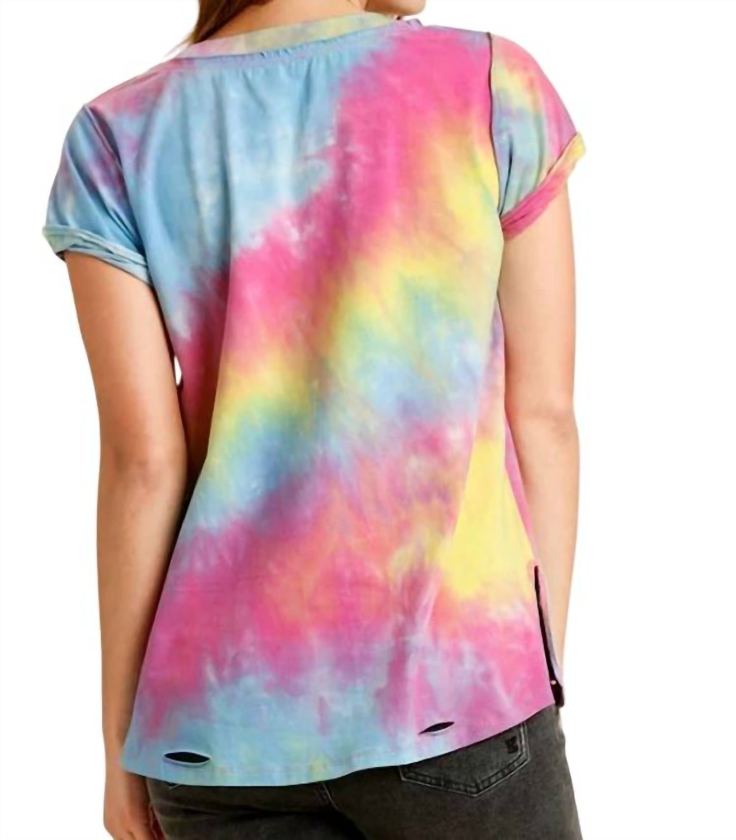 Umgee - Distressed Tie Dye Top