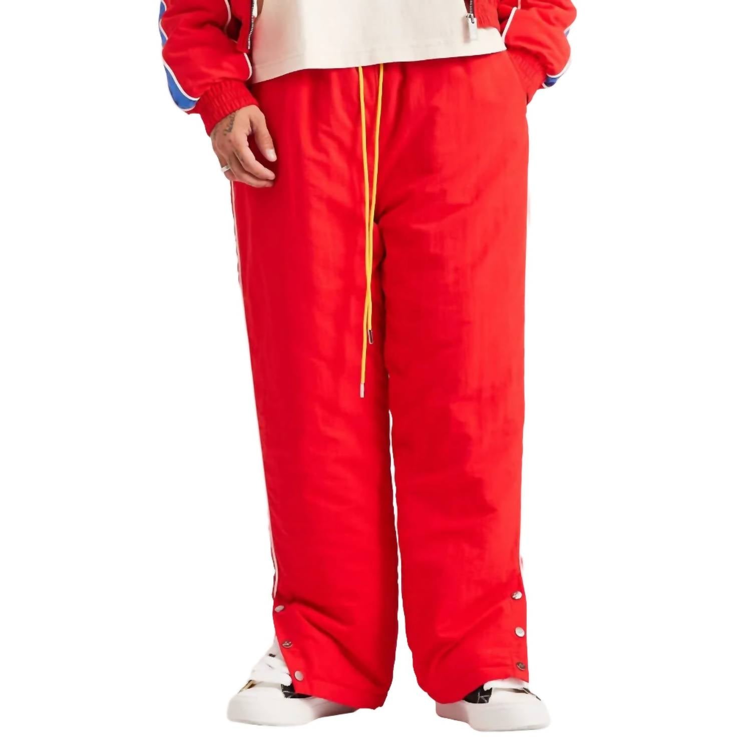 Diet Starts Monday Men's Reverso Nylon Pants in red - men's pants