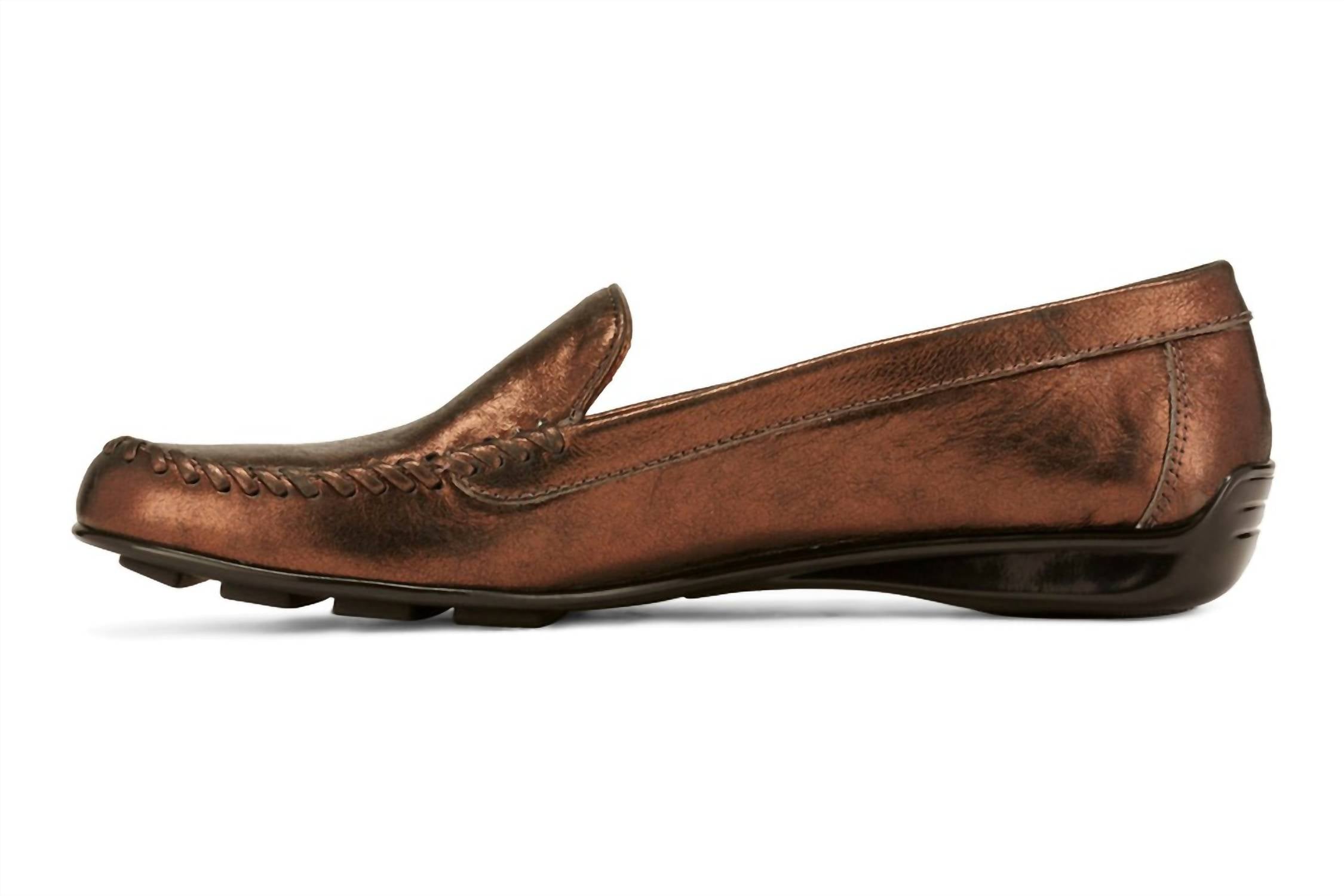 the walking cradle co. Women's Mercer Loafer in bronze - women's flats - detail view