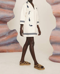 Alemais - Marine Cotton Tunic Mini Dress