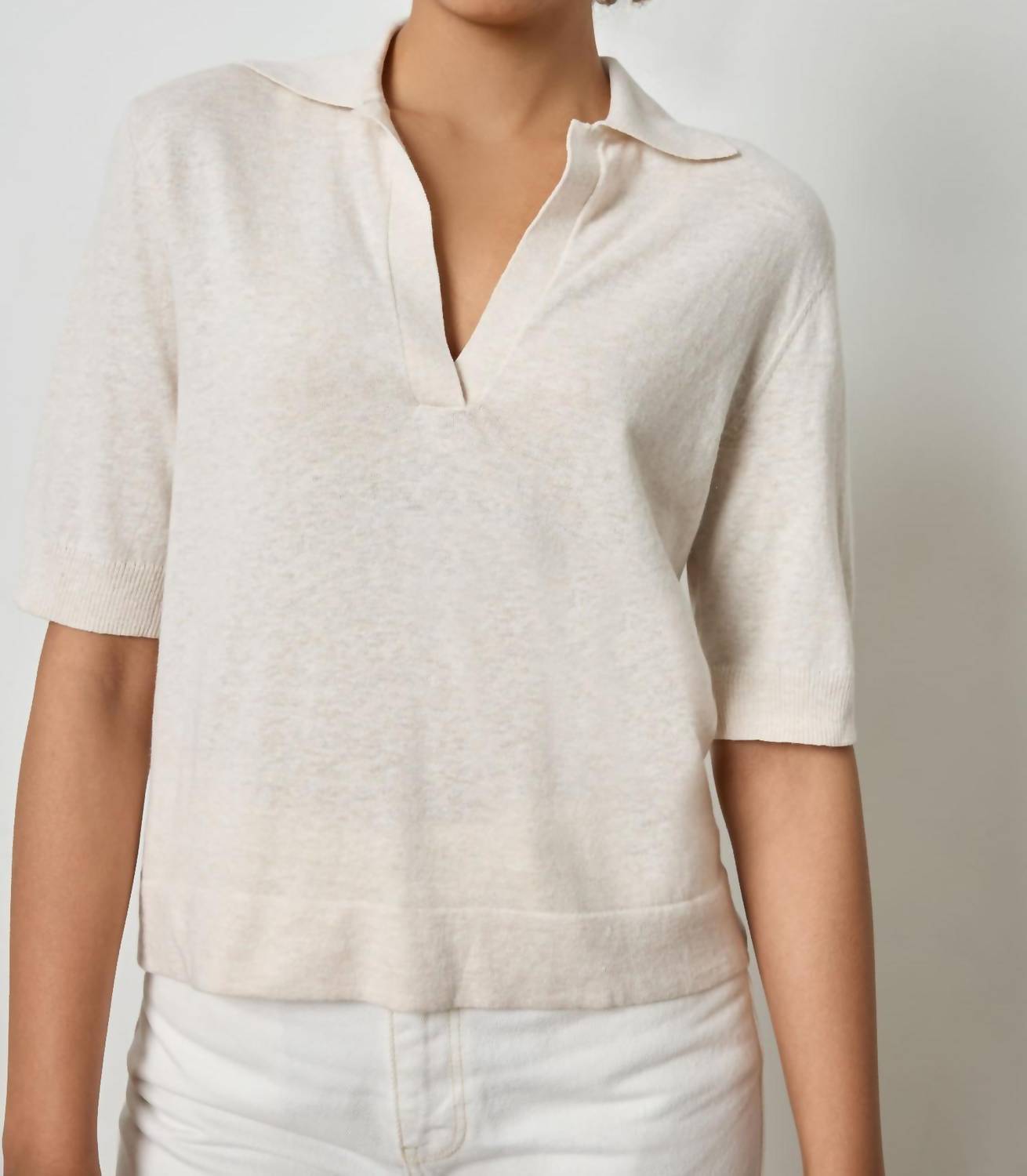 Lilla P - Elbow Sleeve Polo Sweater
