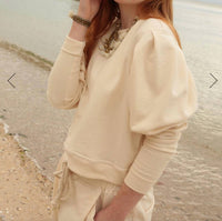 The Waight - Pleat Sleeve Crewneck Top