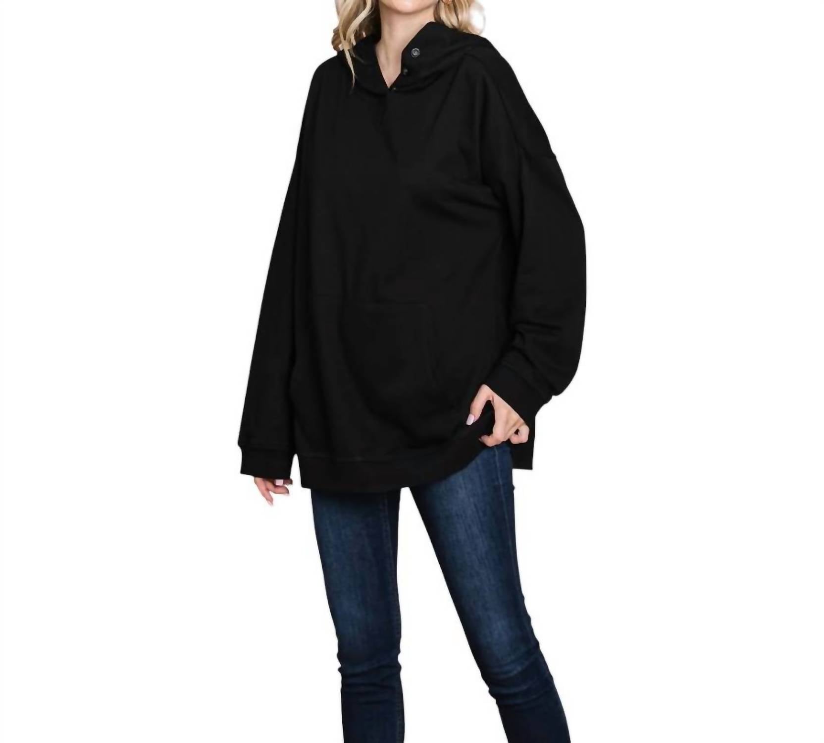 Cotton Bleu - Soft Terry Hoodie Top