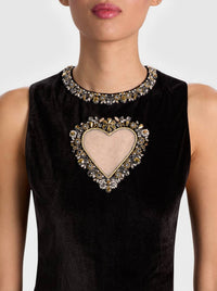 alice + olivia Ella Velvet Mini Dress in black - women's dress - view 5