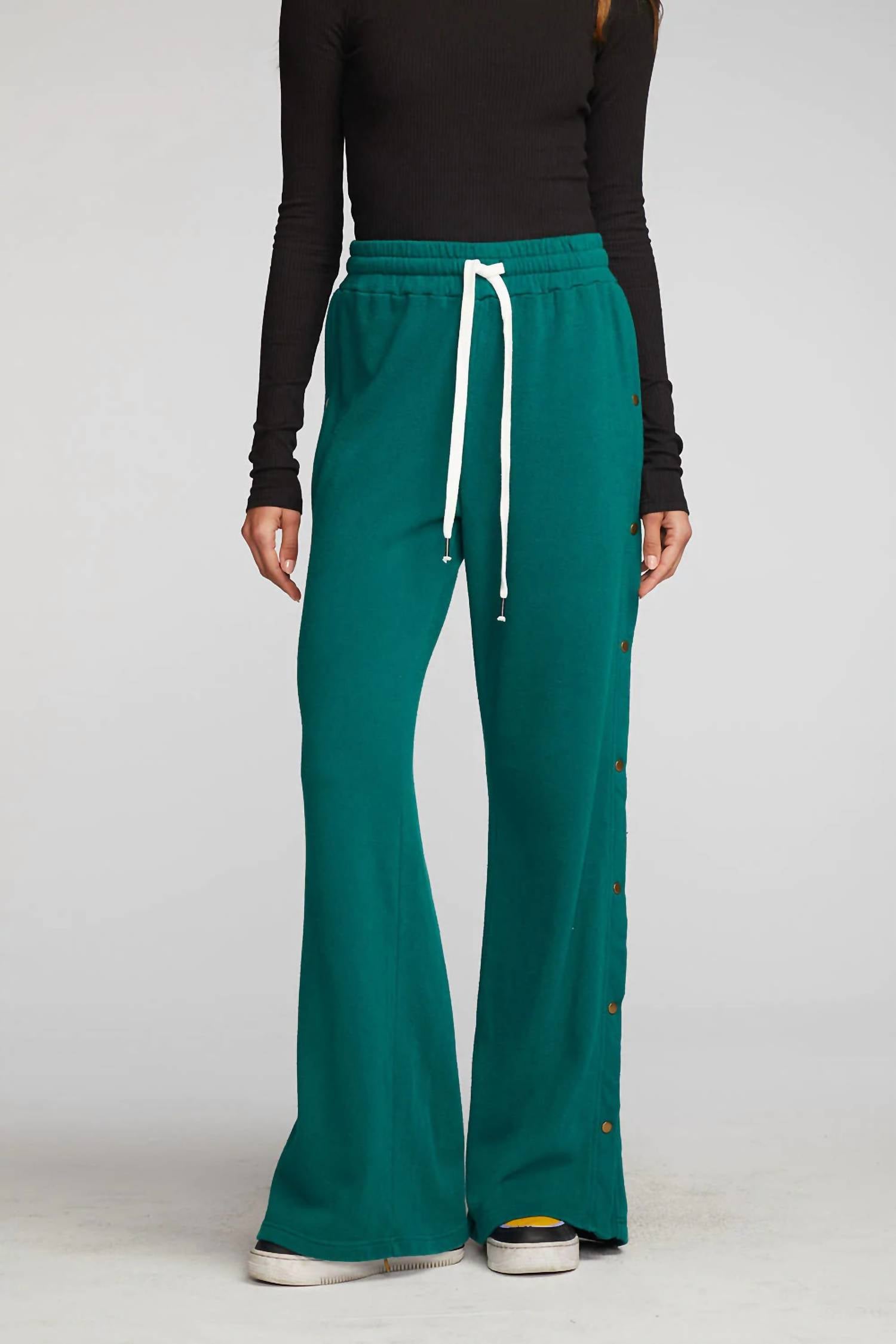 Chaser - Wide Leg Button Sweat Pant