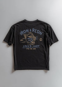Iron & Resin Men's Speed Shop Pocket Tee in black - men's t-shirt - detail view