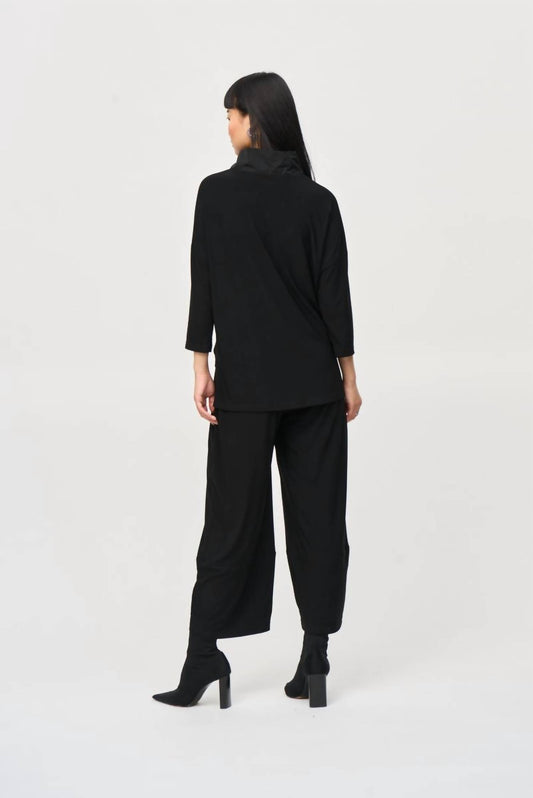 Joseph Ribkoff - Drawstring Cowl Neck Cropped Jumpsuit