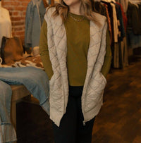 Mono B - Oversized Quilted Fleece Vest