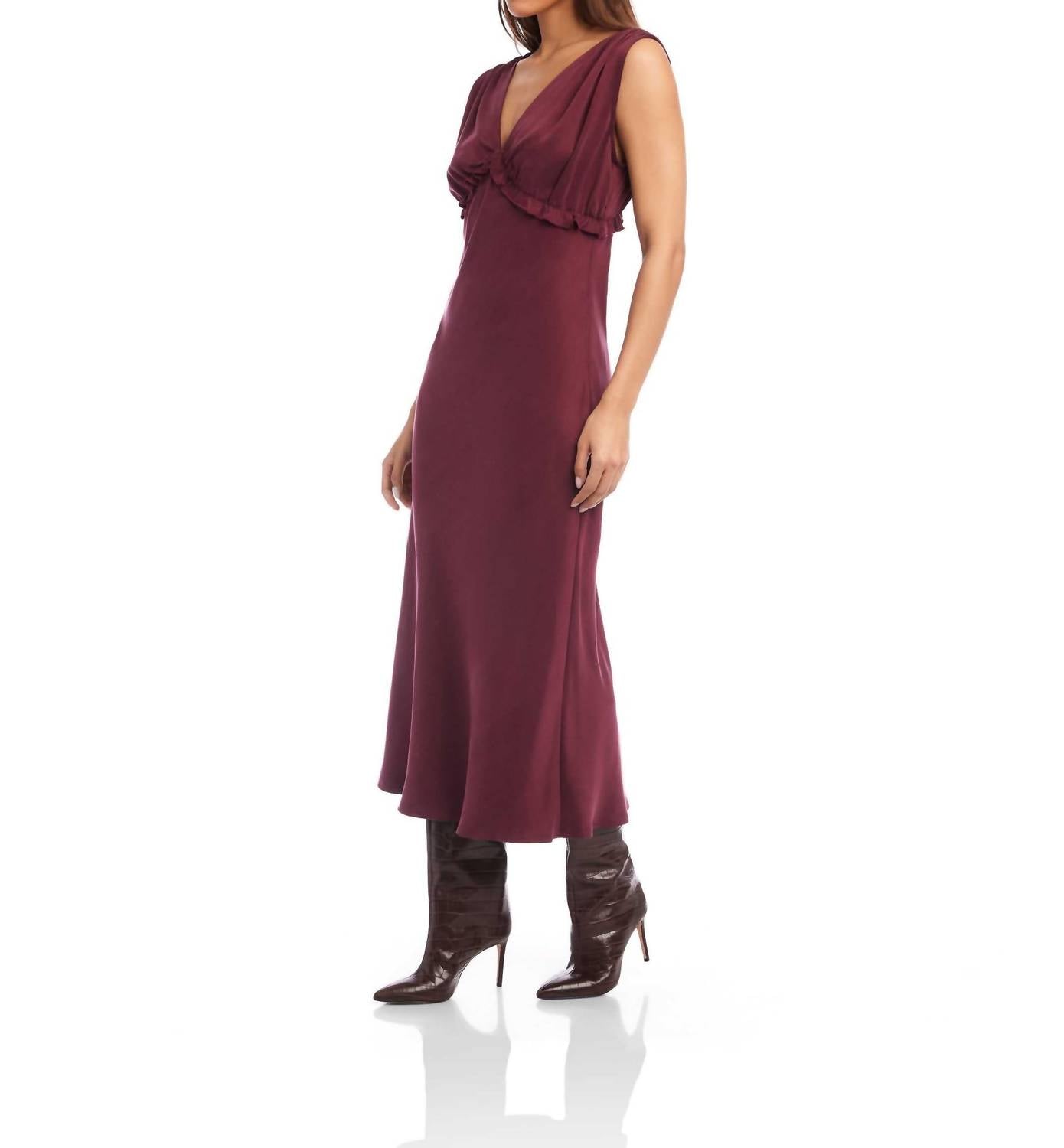 Fifteen Twenty - Cierra Ruffle Detail Midi Dress